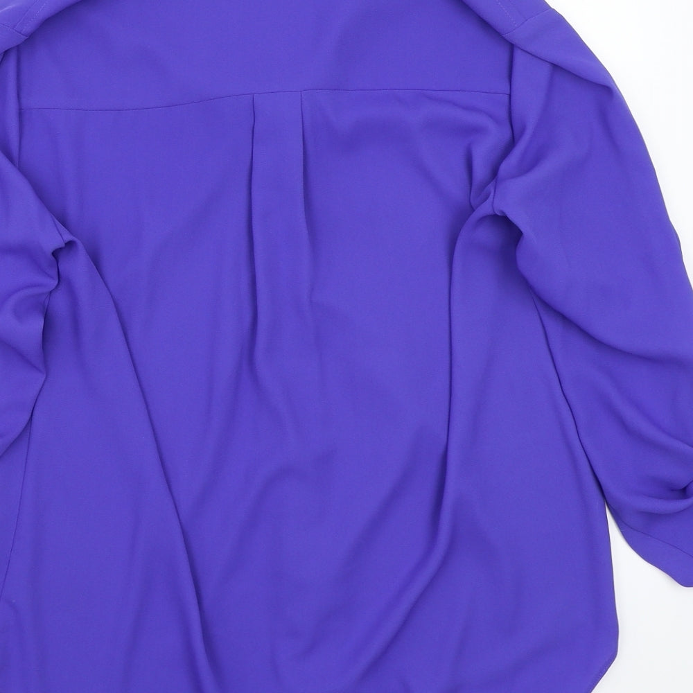 George Womens Blue Basic Button-Up Size 12