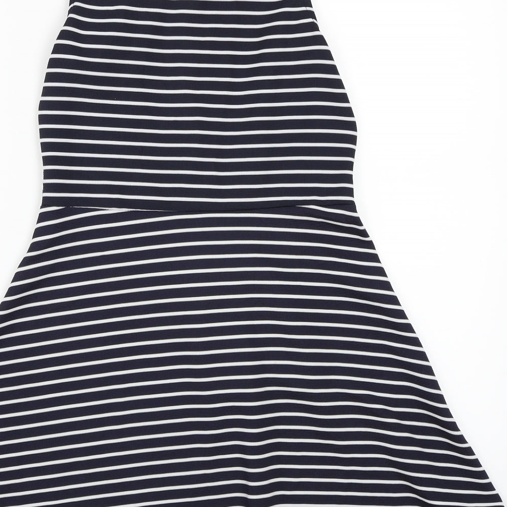 Young Dimension Girls Blue Striped A-Line Size 9-10 Years