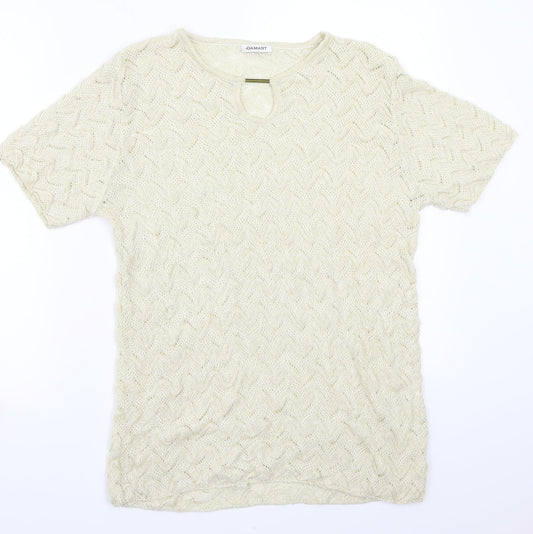 Womens UK Size M Damart Beige Basic T-Shirt