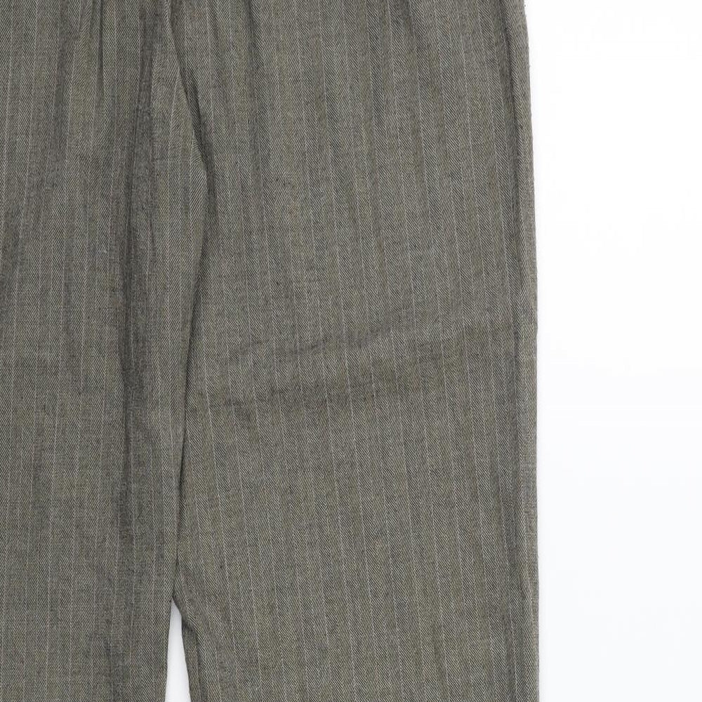TU Womens Brown Striped Trousers Size 14 L28 in