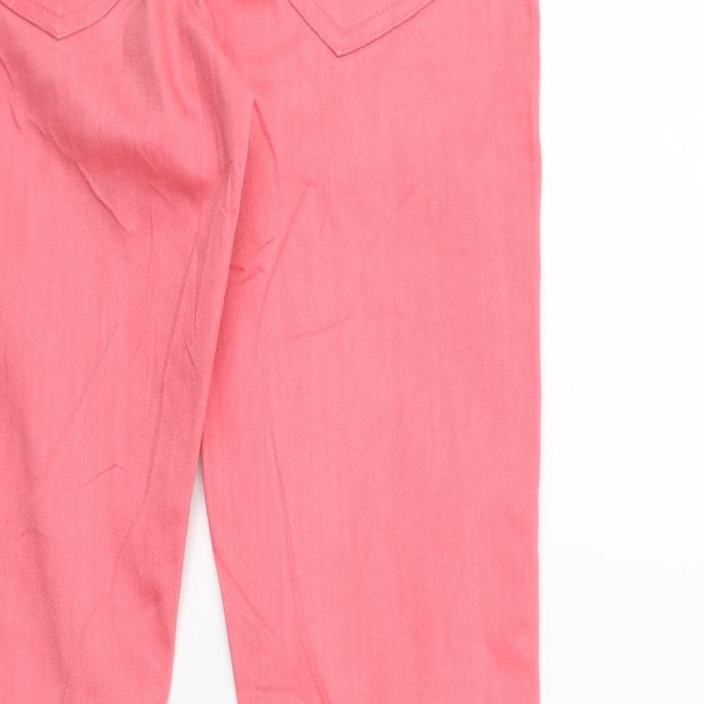 Womens UK Size XS VERO MODA Regular Fit Skinny Pink Jeans