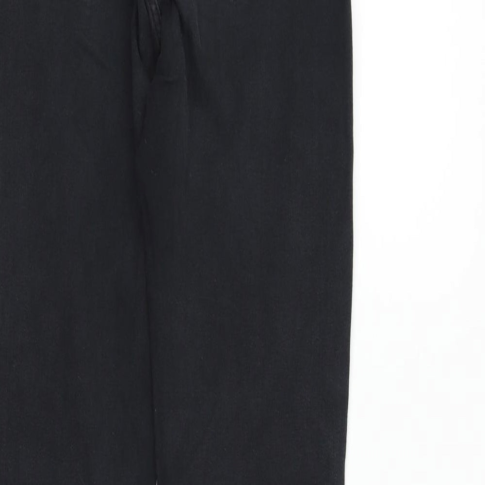 Womens UK Size 10 River Island Regular Fit Black Trousers