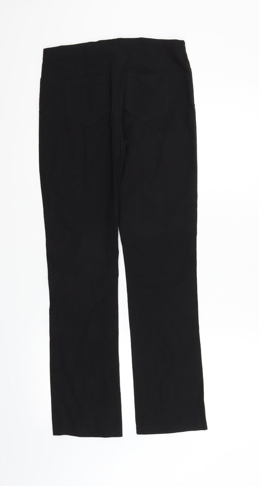 Womens UK Size 10 Preworn Regular Fit Black Trousers
