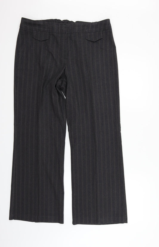 Womens UK Size 16 BHS Regular Fit Black Trousers