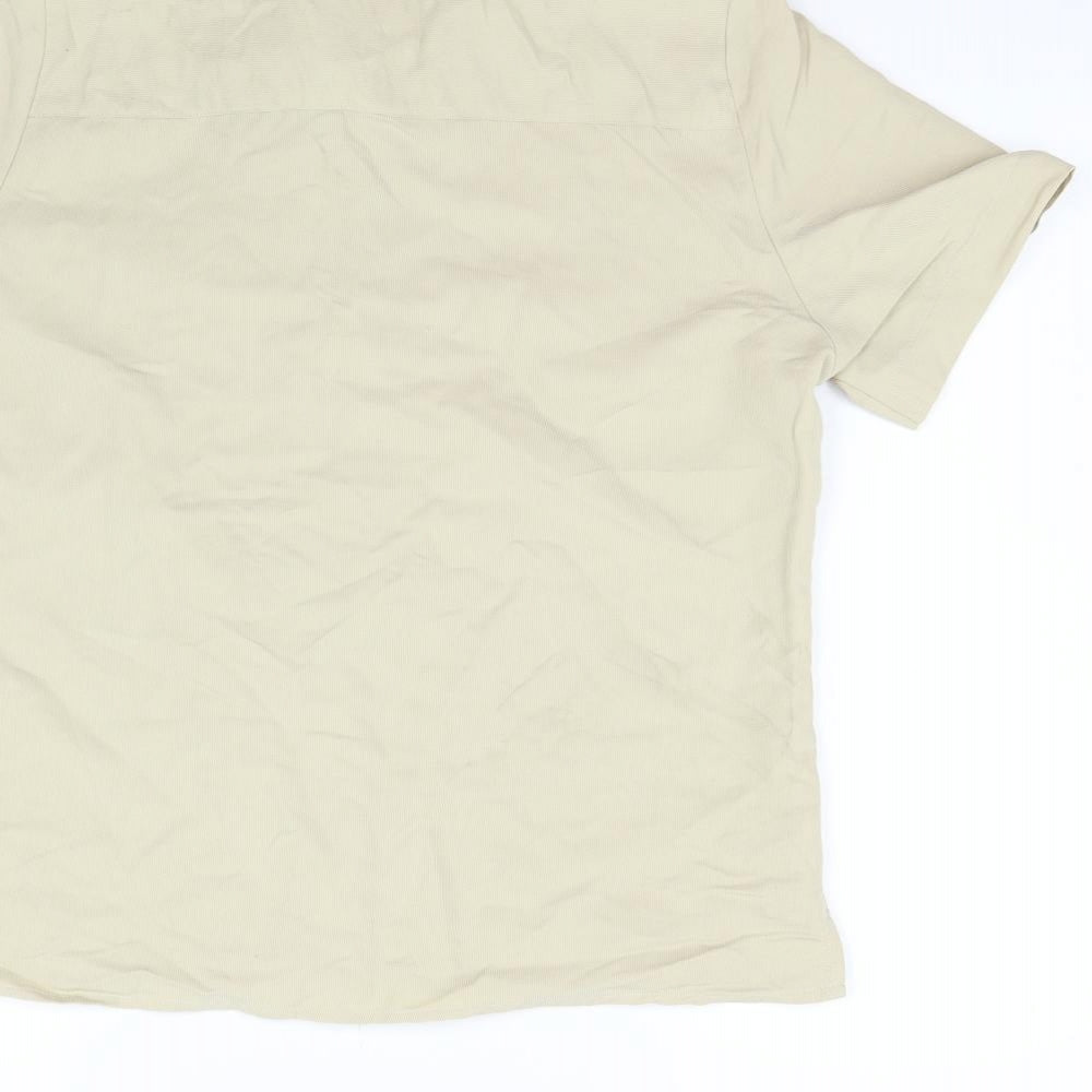 EWM Womens Beige Basic Button-Up Size 14