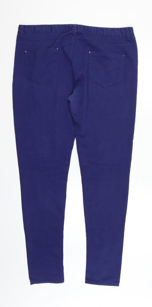 Womens UK Size 18 deniem & co Regular Fit Blue Trousers