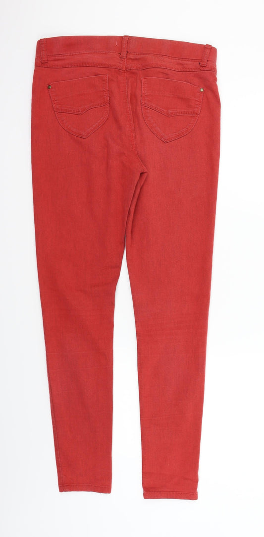 Womens UK Size 12 Dorothy Perkins Regular Fit Red Trousers