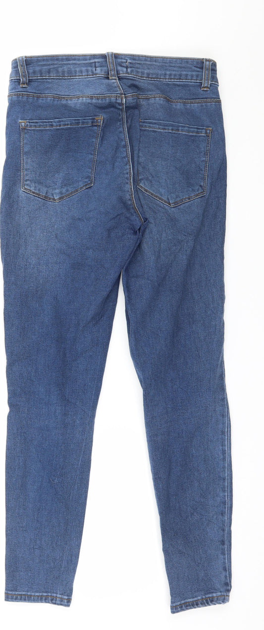 Denim & Co. Womens Blue Denim Skinny Jeans Size 12 L27 in