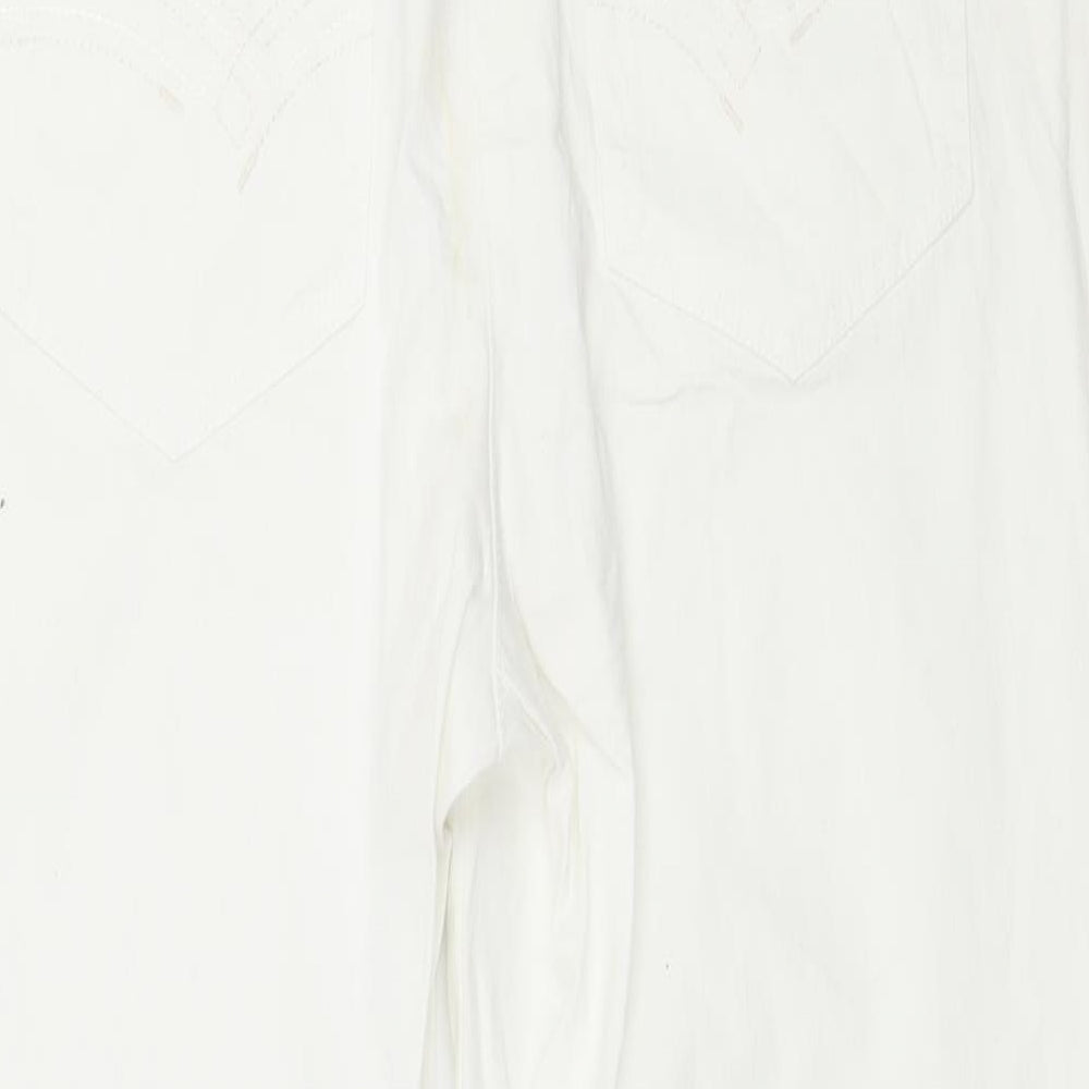 C&A Womens White  Denim Capri Jeans Size 14 L23 in