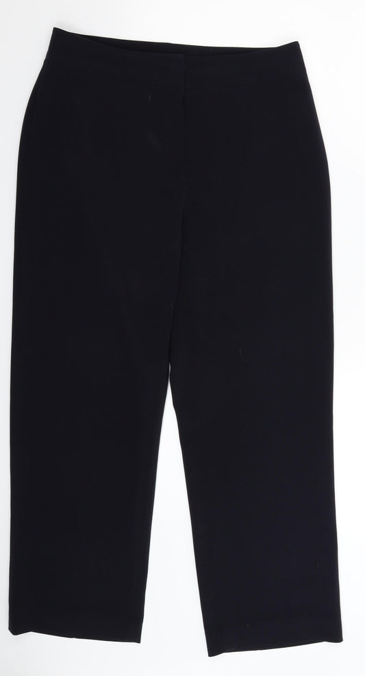 Womens UK Size 12 Per Una Regular Fit Dress Pants Blue Trousers