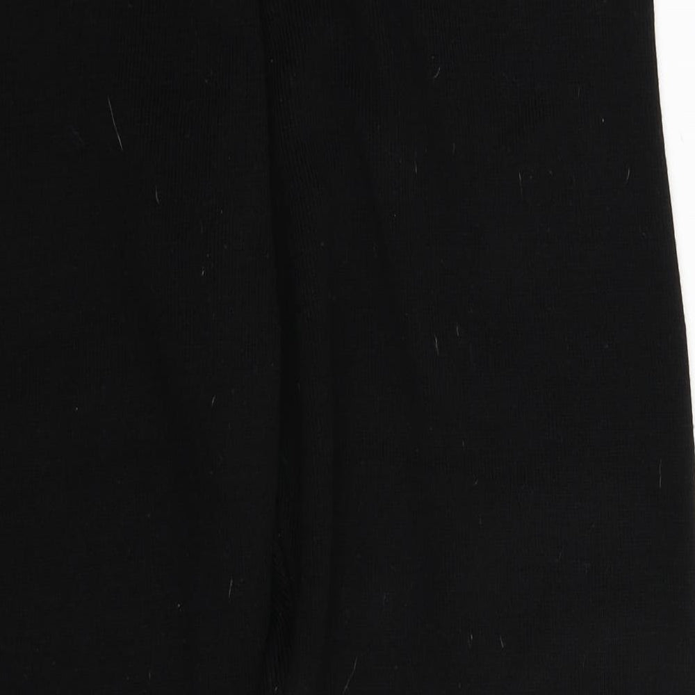 Womens UK Size L Preworn Regular Fit Cropped Black Trousers