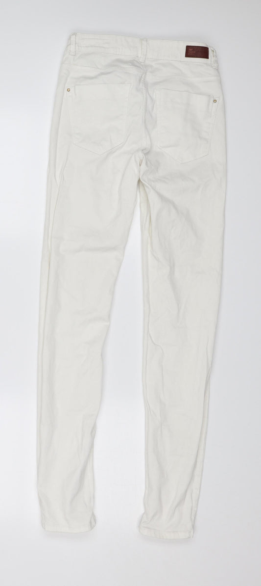 Zara Womens White Skinny Jeans Size 8 L29 in