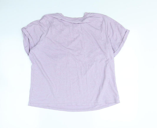 George Womens Purple Cropped T-Shirt Size 16