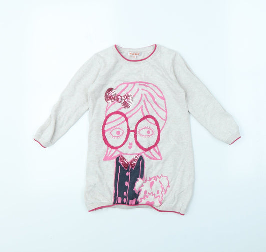 Blue Zoo Girls Beige Jumper Dress Size 3 Years
