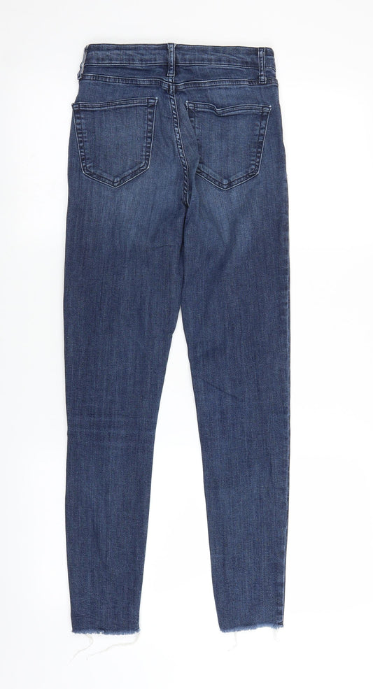 Topshop Womens Blue Denim Straight Jeans Size 24 in L25 in