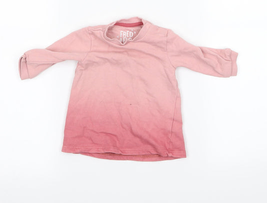 FRED AND FLO Girls Pink Pullover Jumper Size 3-6 Months