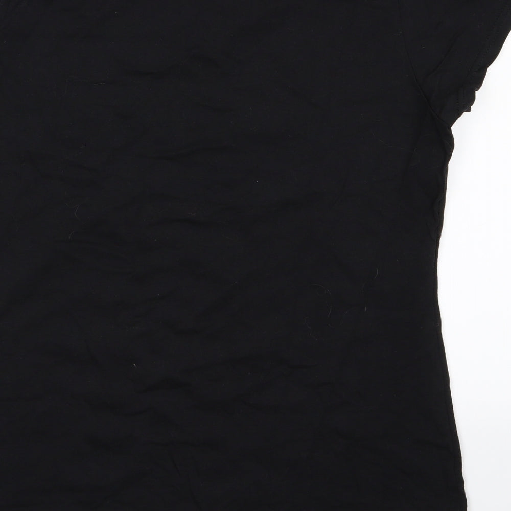 Womens UK Size XL Fruit of the Loom Black Basic T-Shirt