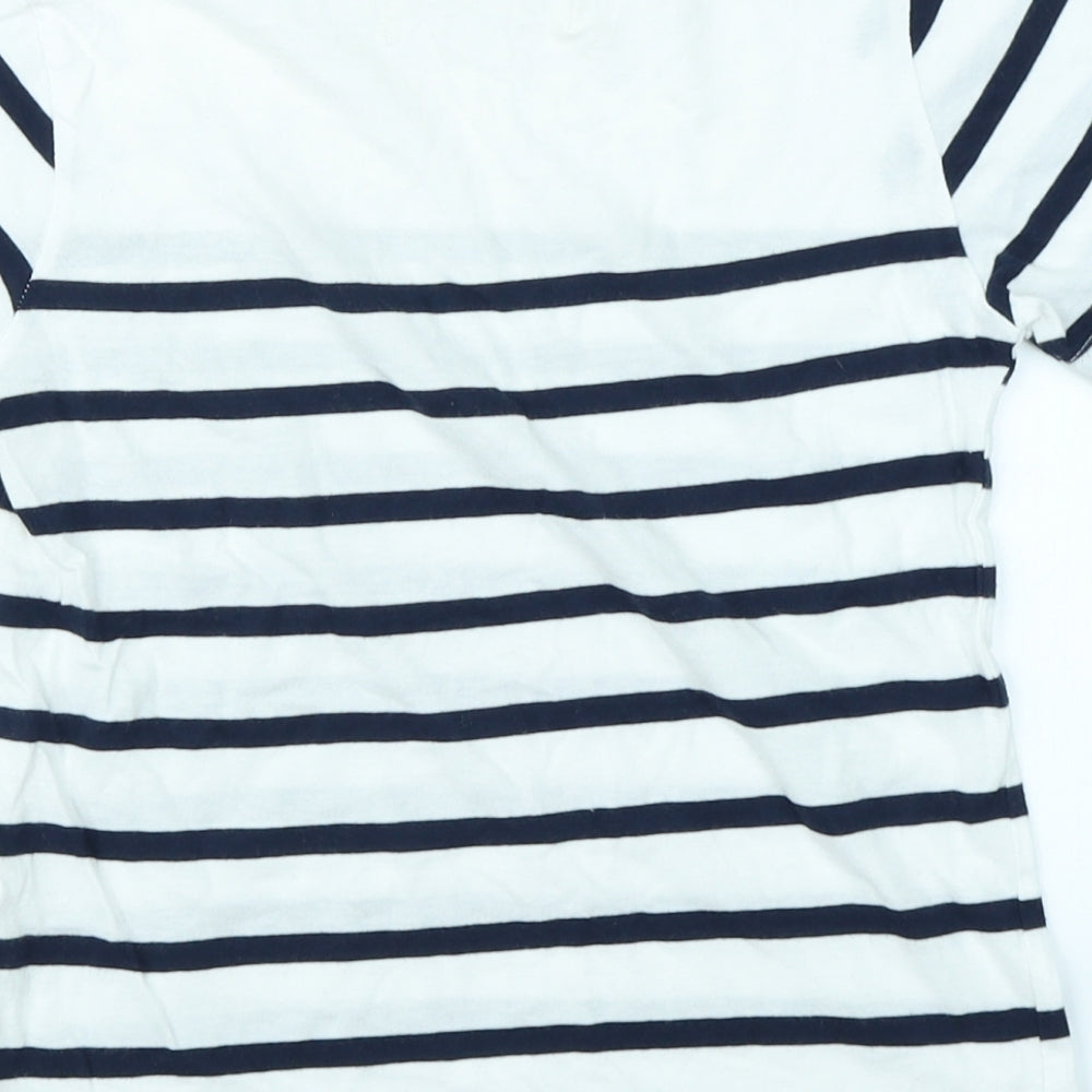 River Island Girls White Striped Basic T-Shirt Size 5-6 Years