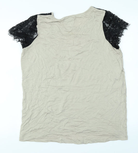Womens UK Size 16 NEXT Beige Basic T-Shirt