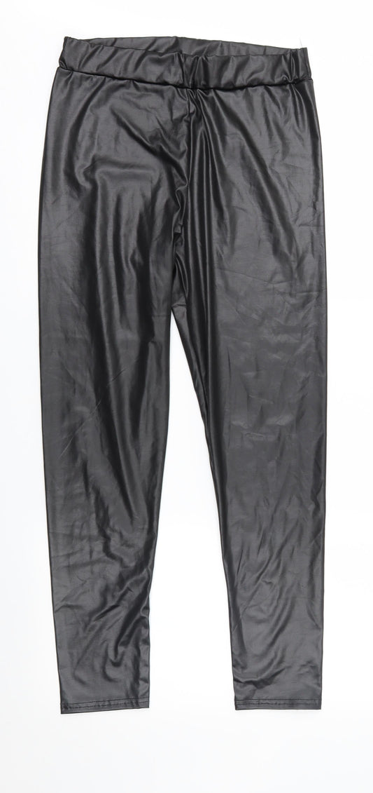 Womens UK Size 12 Boohoo Regular Fit Black Trousers