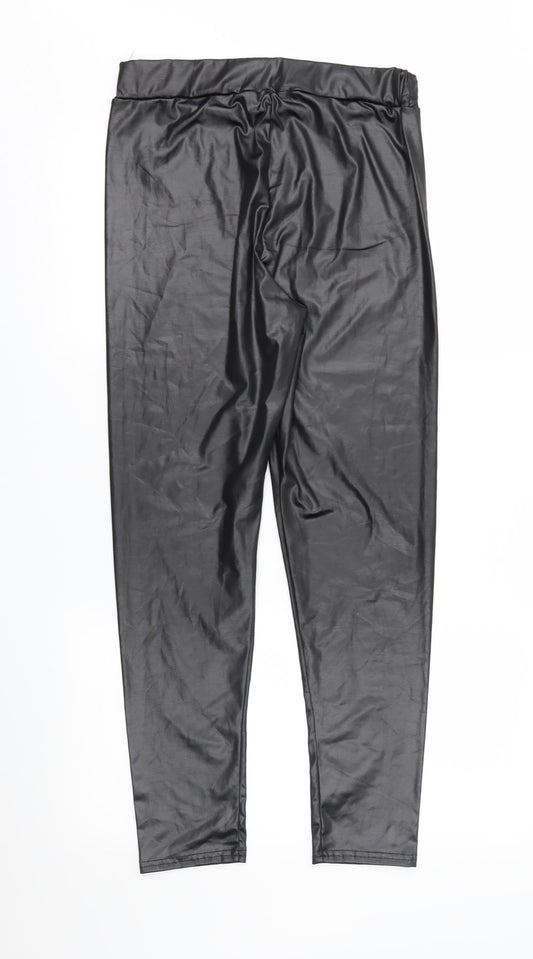Womens UK Size 12 Boohoo Regular Fit Black Trousers