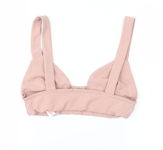 Boohoo Womens Pink Cropped Blouse Size 12