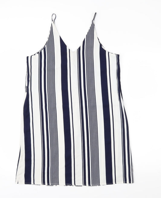 AX Paris Womens Blue Striped Slip Dress Size 12