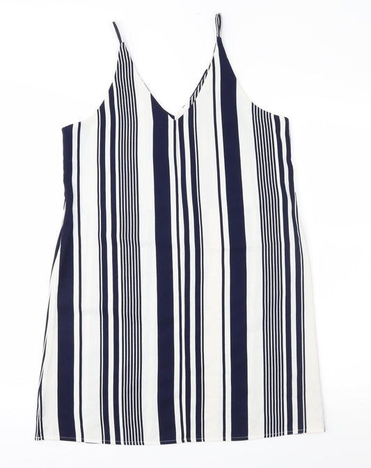 AX Paris Womens Blue Striped Slip Dress Size 12