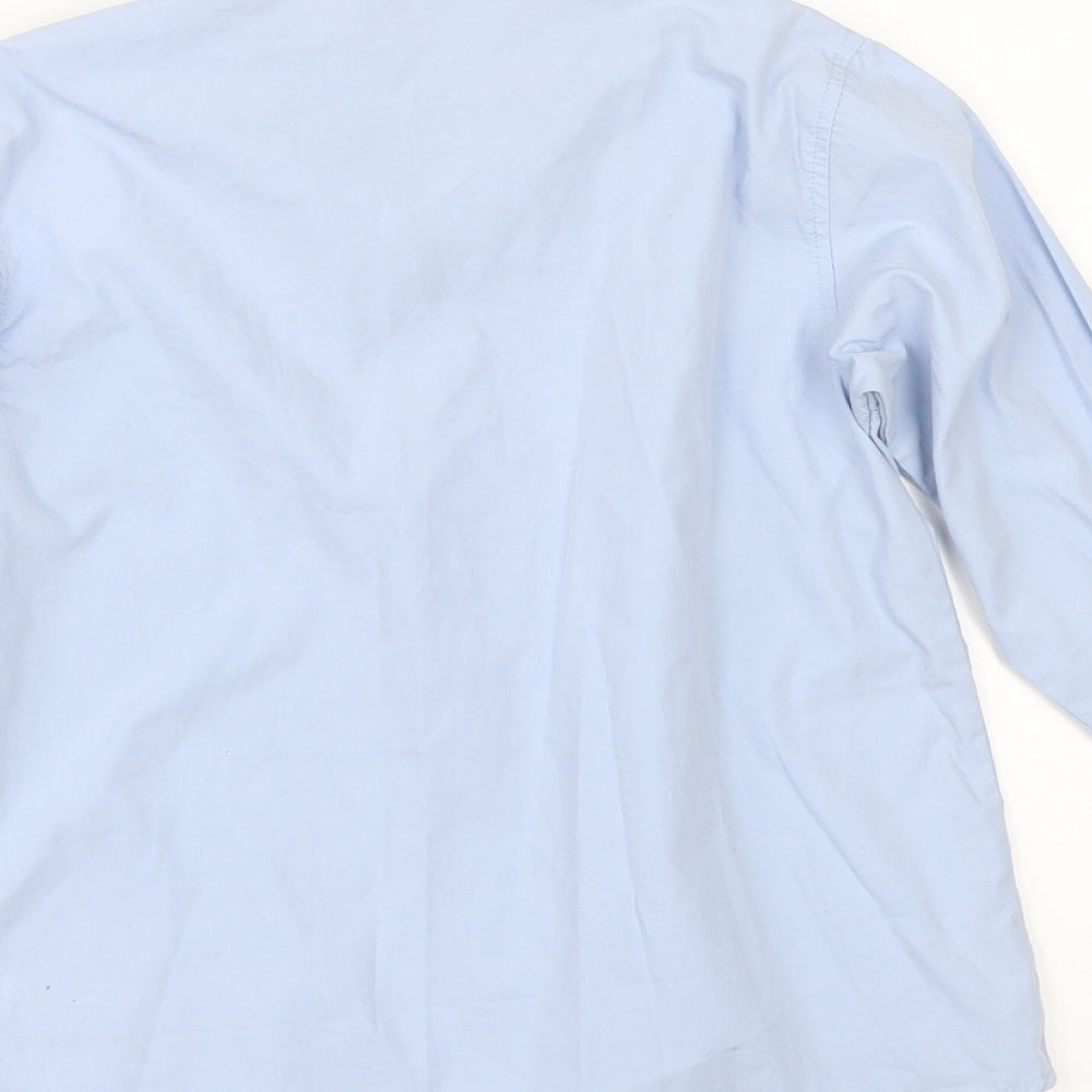 Shiny Penny Boys Blue Basic Button-Up Size 7-8 Years