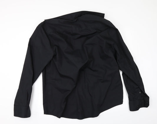 TU Mens Black Button-Up