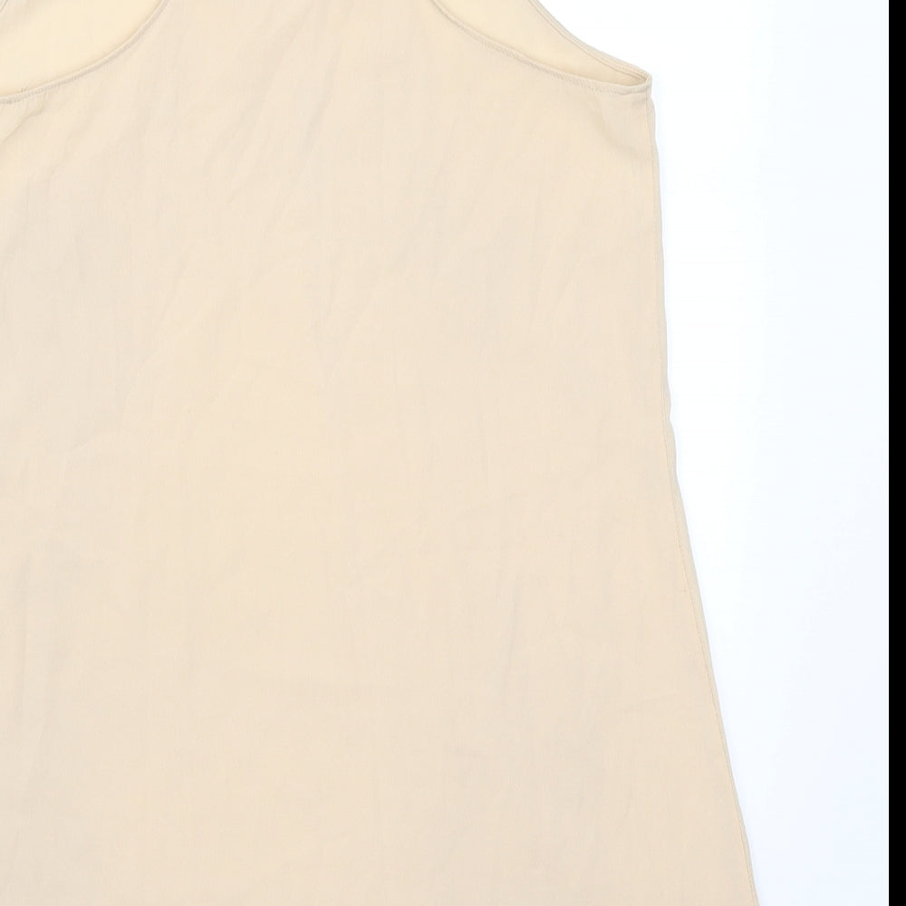 Womens UK Size 10 River Island Beige Basic Tank