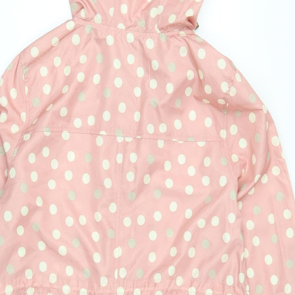 Atmosphere Womens Pink Polka Dot Parka Coat Size 10