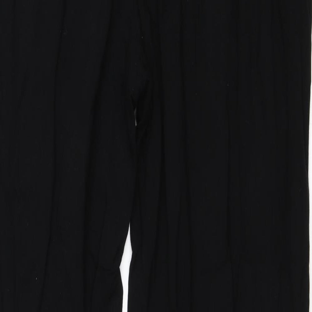 Womens UK Size 10 Papaya Regular Fit Black Trousers