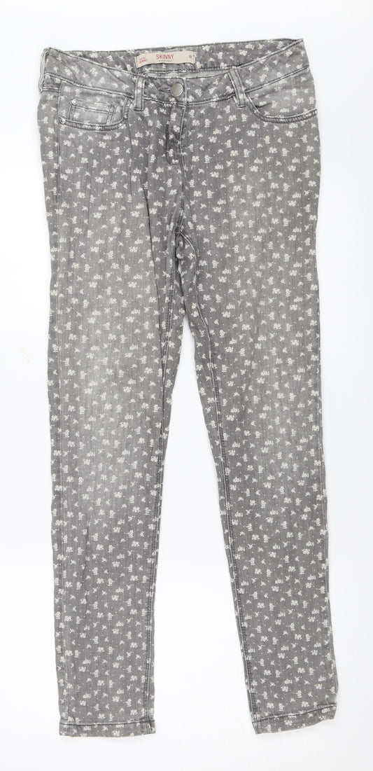 Next Womens Grey Skinny Jeans Size 8 L29 in