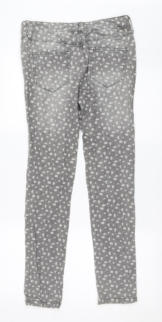 NEXT Womens Grey Skinny Jeans Size 8 L29 in