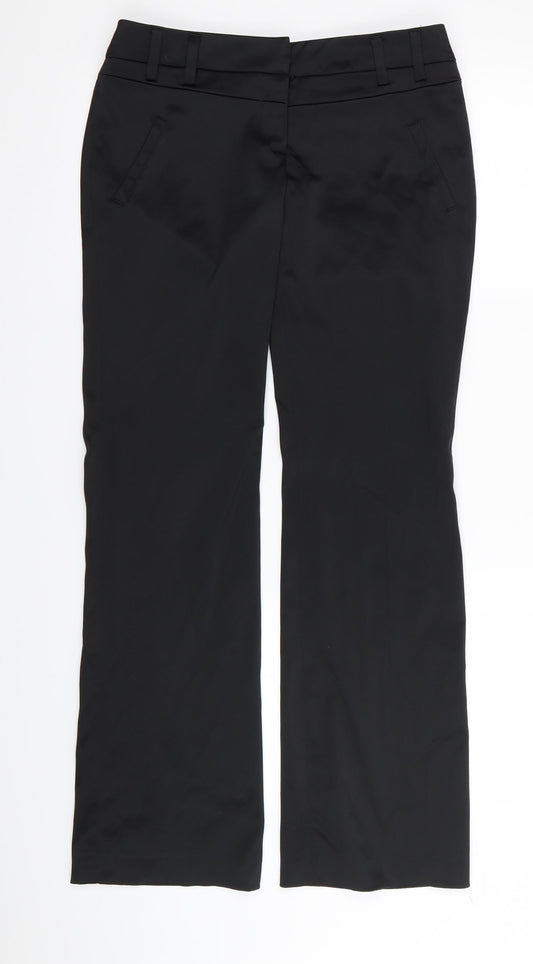 Womens UK Size 6 River Island Regular Fit Black Trousers