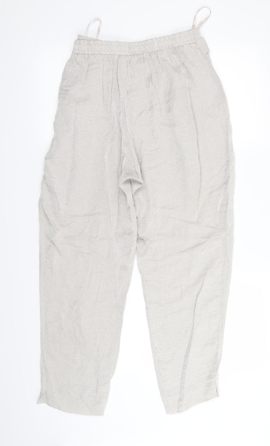 Womens UK Size 14 River Island Regular Fit Silver Trousers