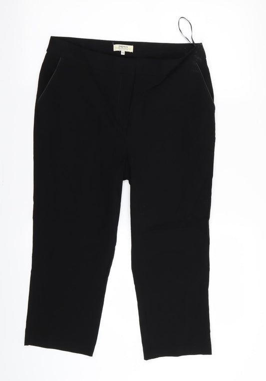Womens UK Size 12 Papaya Regular Fit Black Trousers