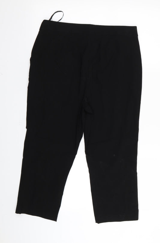 Womens UK Size 12 Papaya Regular Fit Black Trousers