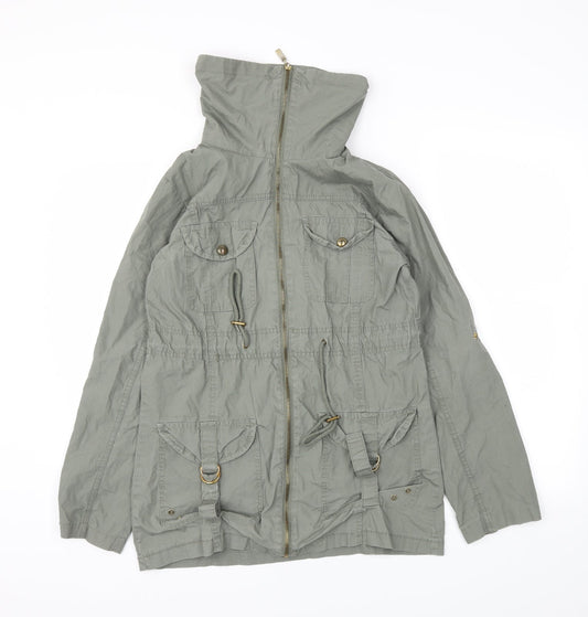 DENIM &CO Womens Green Jacket Coat Size 10