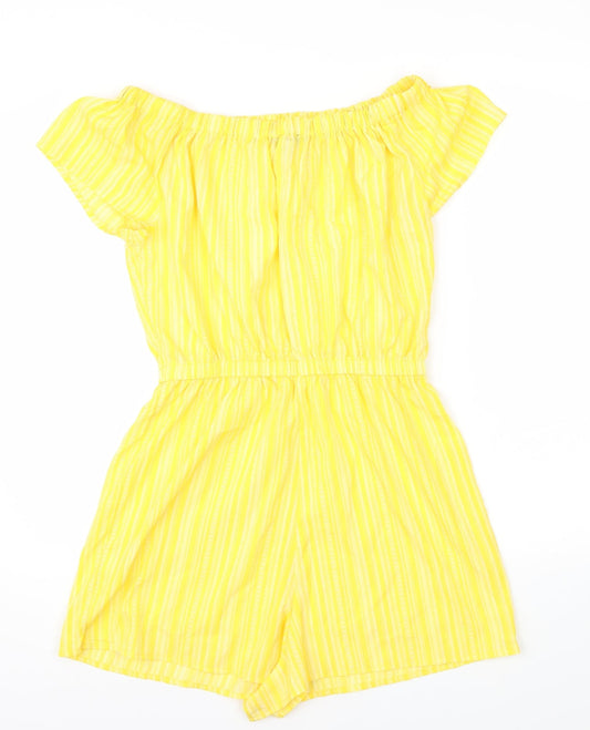 Primark Womens Yellow Striped  Jumpsuit One-Piece Size 12