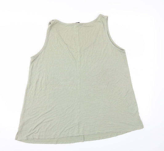 George Womens Green Houndstooth Basic T-Shirt Size 14