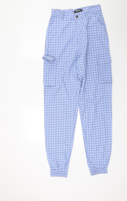 Womens UK Size 8 Missguided Regular Fit Blue Trousers