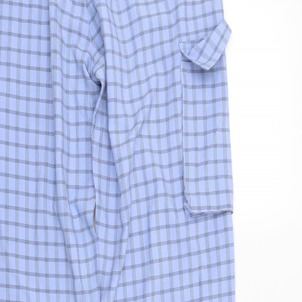 Missguided Womens Blue Check Trousers Size 8 L30 in