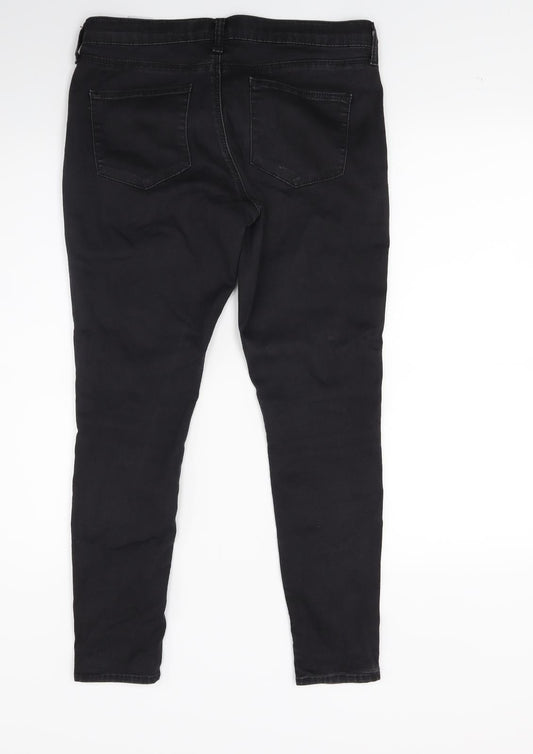 Topshop Womens Black Denim Skinny Jeans Size 30 in L24 in