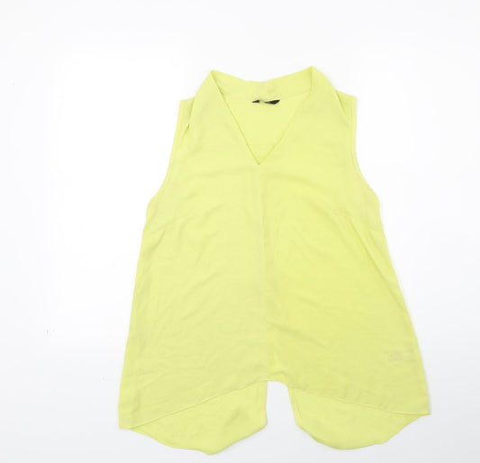 Womens UK Size 12 F&F Yellow Basic Blouse