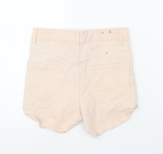 H&M Womens Pink  Denim Cut-Off Shorts Size 8