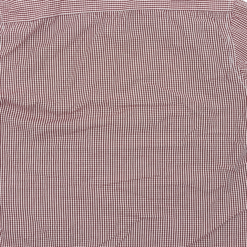 Authentic Mens Red Check Button-Up Size L