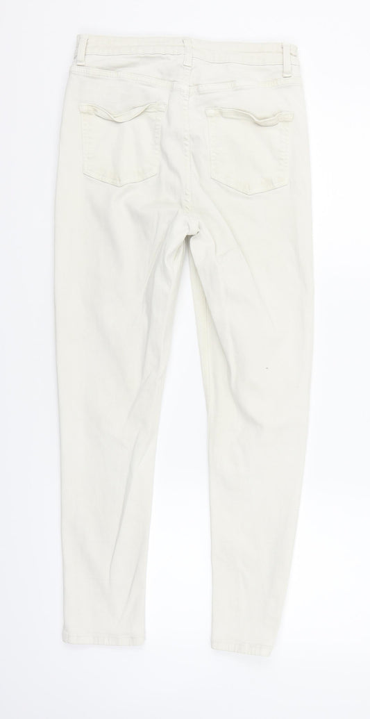 Topshop Womens Beige Straight Jeans Size S L30 in