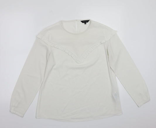 Womens UK Size 10 newlook White Basic T-Shirt